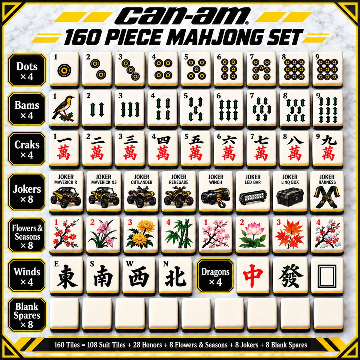 Premium CMA Mahjong Tiles Set TTMH