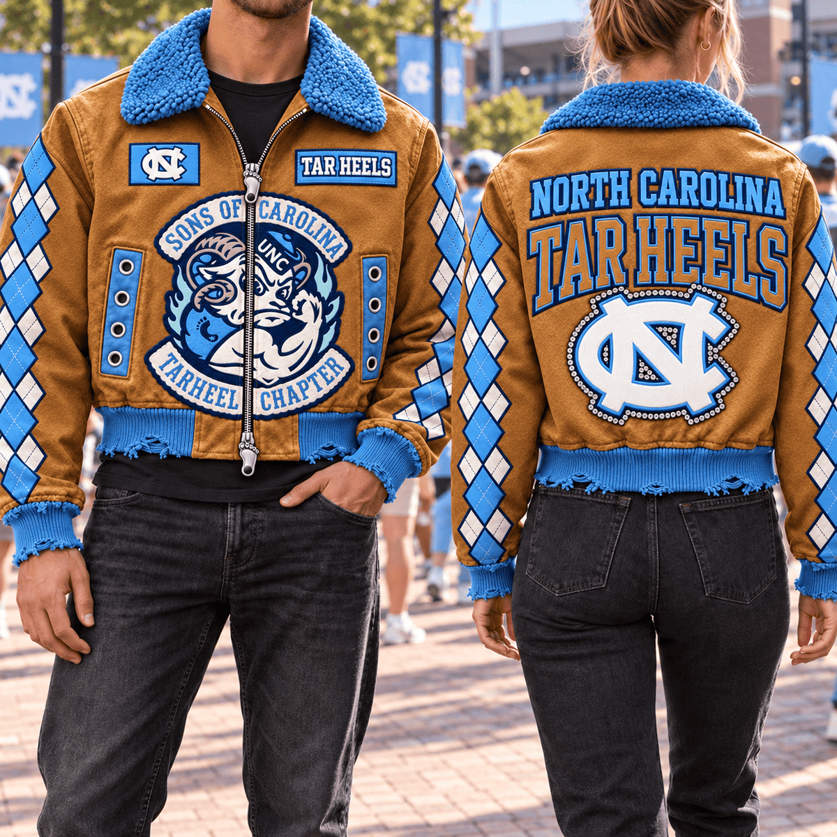 UNC Cropped Bomber Jacket NTKO