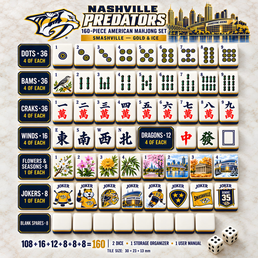 Premium NVPB Mahjong Tiles Set PVNA