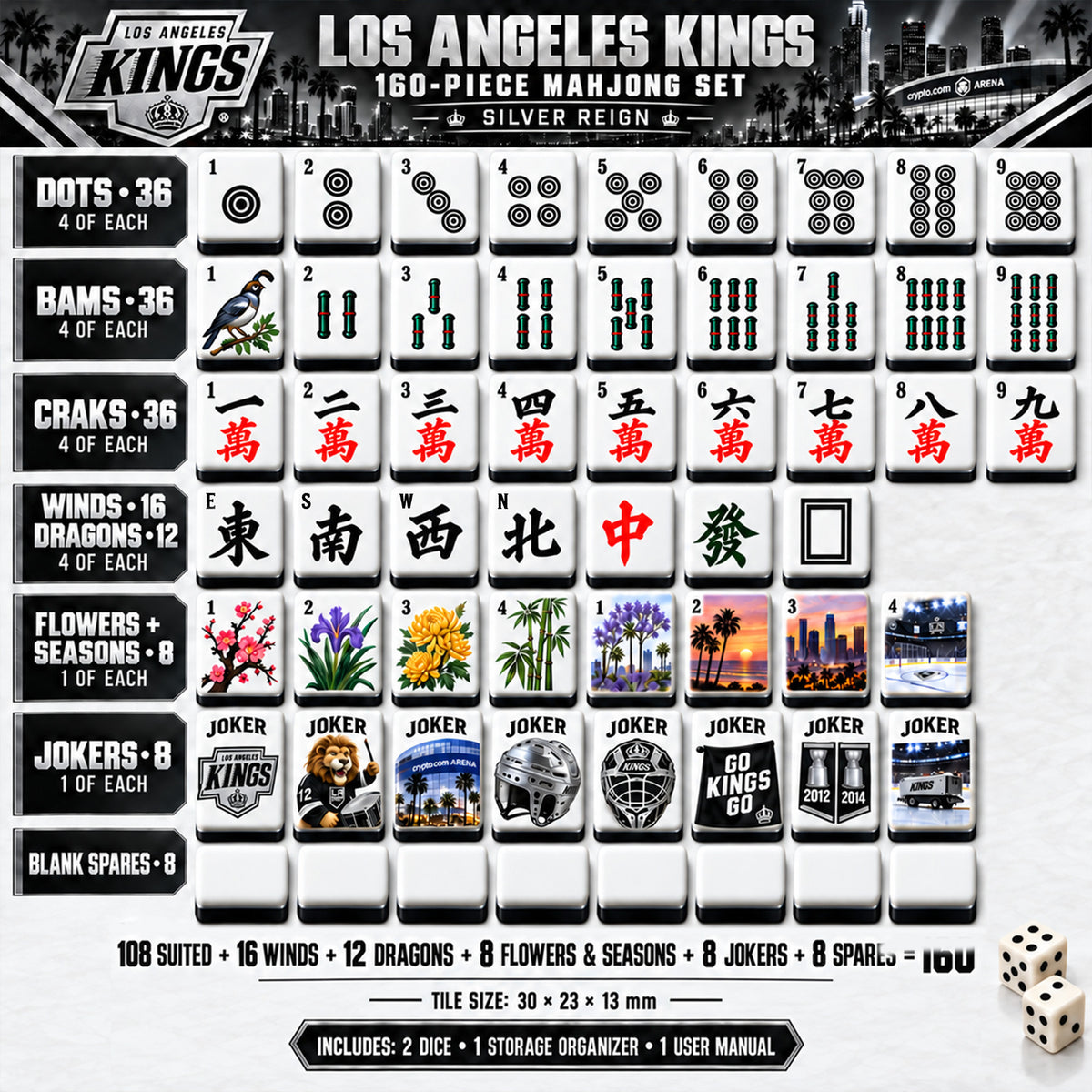 Premium LAK Mahjong Tiles Set PVNA