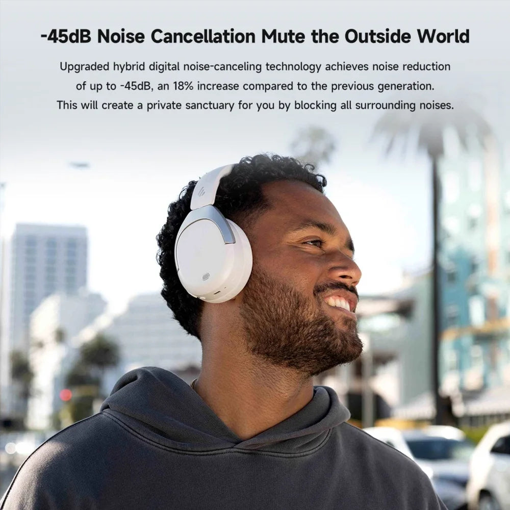 Edifier W830NB Wireless Headphones Bluetooth 5.4 -45dB Active Noise Cancelling Hi-Res Over-Ear Headset LDAC 94H Battery Life