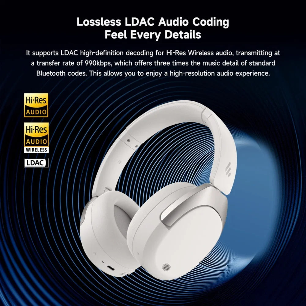 Edifier W830NB Wireless Headphones Bluetooth 5.4 -45dB Active Noise Cancelling Hi-Res Over-Ear Headset LDAC 94H Battery Life